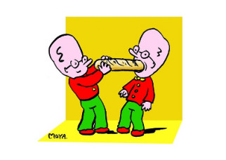 To take food out of people's hands (